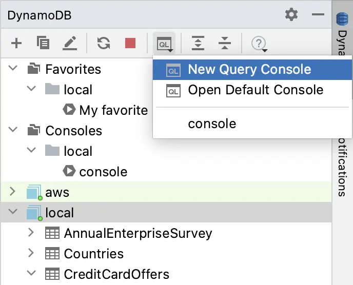 Jump to Query Console