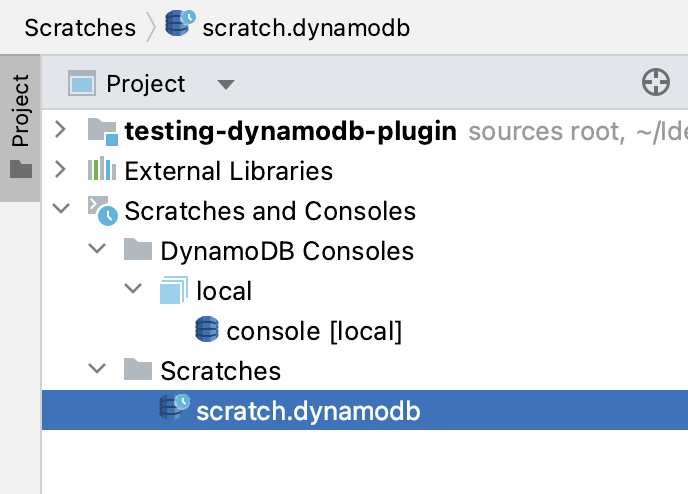 List of DynamoDB scratch files